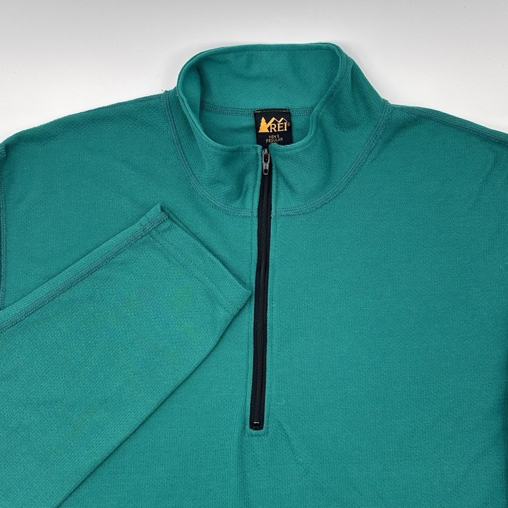 Vintage REI Polartec Fleece Pullover Mens XL Green 1/4 Zip Made in USA Hiking
